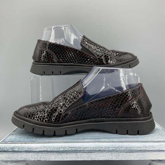 Spring Step Women's Horizon Croco Patent Leather Loafers Black size 6.5 - Picture 2 of 10